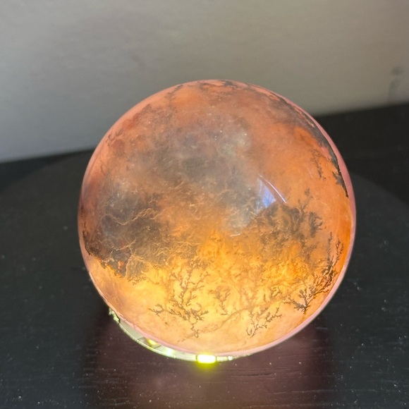 Purple and yellow dendritic fluorite sphere.  Rare and beautiful. - Picture 6 of 9